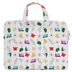 Snail Butterfly Pattern Seamless Macbook Pro 16  Double Pocket Laptop Bag 