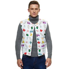 Snail Butterfly Pattern Seamless Men s Button Up Puffer Vest	