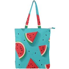 Watermelon Fruit Slice Double Zip Up Tote Bag by Bedest