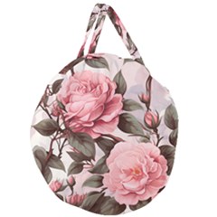 Rose Flower Seamless Giant Round Zipper Tote by Bedest