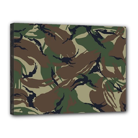 Camouflage Pattern Fabric Canvas 16  x 12  (Stretched)