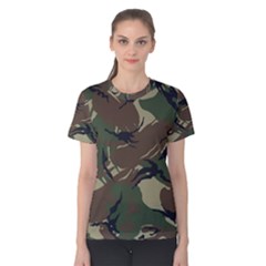 Camouflage Pattern Fabric Women s Cotton T-Shirt