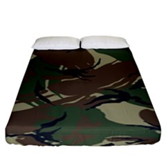 Camouflage Pattern Fabric Fitted Sheet (King Size)