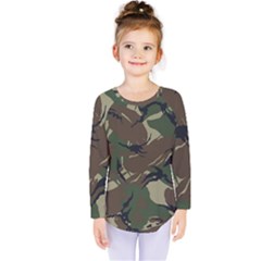 Camouflage Pattern Fabric Kids  Long Sleeve T-Shirt