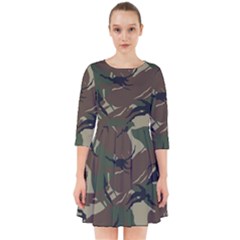 Camouflage Pattern Fabric Smock Dress