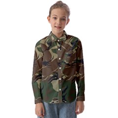 Camouflage Pattern Fabric Kids  Long Sleeve Shirt