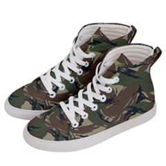 Camouflage Pattern Fabric Men s Hi-Top Skate Sneakers