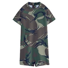 Camouflage Pattern Fabric Kids  Boyleg Half Suit Swimwear