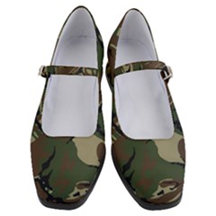 Camouflage Pattern Fabric Women s Mary Jane Shoes