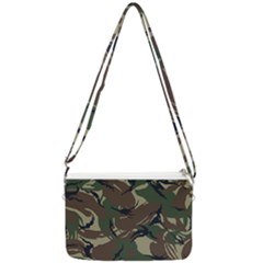 Camouflage Pattern Fabric Double Gusset Crossbody Bag
