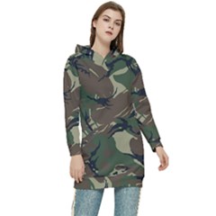 Camouflage Pattern Fabric Women s Long Oversized Pullover Hoodie