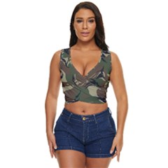 Camouflage Pattern Fabric Women s Sleeveless Wrap Top