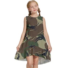 Camouflage Pattern Fabric Kids  Frill Swing Dress