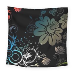 Flower Abstract Desenho Square Tapestry (large) by Bedest