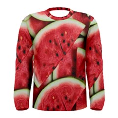 Watermelon Fruit Green Red Men s Long Sleeve T-shirt by Bedest