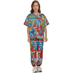 Just Do It Pattern Kids  T-shirt And Pants Sports Set by Bedest