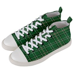 Green & White  Men s Mid-top Canvas Sneakers