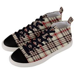 Colorful Tartan Men s Mid-top Canvas Sneakers by helloshirt