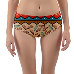 Ethnic-tribal-pattern-background Reversible Mid-waist Bikini Bottoms