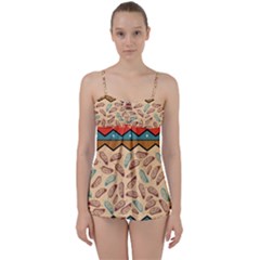 Ethnic-tribal-pattern-background Babydoll Tankini Set