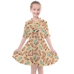 Ethnic-tribal-pattern-background Kids  All Frills Chiffon Dress by Apen