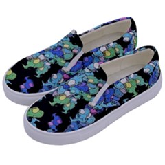 Chromatic Creatures Dance Wacky Pattern Kids  Canvas Slip Ons by dflcprintsclothing