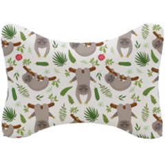 Seamless Pattern With Cute Sloths Seat Head Rest Cushion by Ndabl3x