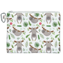 Seamless Pattern With Cute Sloths Canvas Cosmetic Bag (xxl)