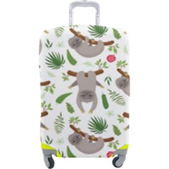 Seamless Pattern With Cute Sloths Luggage Cover (large) by Ndabl3x