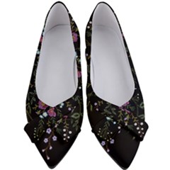 Embroidery Trend Floral Pattern Small Branches Herb Rose Women s Bow Heels by Ndabl3x