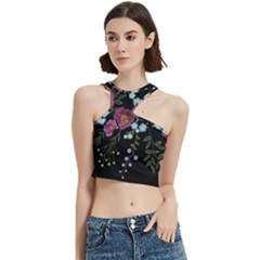 Embroidery Trend Floral Pattern Small Branches Herb Rose Cut Out Top by Ndabl3x