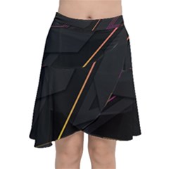 Gradient Geometric Shapes Dark Background Chiffon Wrap Front Skirt