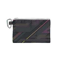 Gradient Geometric Shapes Dark Background Canvas Cosmetic Bag (small) by Ndabl3x