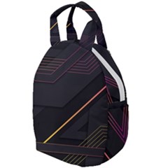 Gradient Geometric Shapes Dark Background Travel Backpack