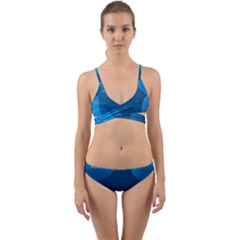 Abstract Classic Blue Background Wrap Around Bikini Set by Ndabl3x