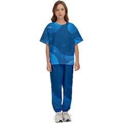 Abstract Classic Blue Background Kids  T-shirt And Pants Sports Set by Ndabl3x