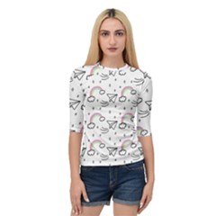 Cute Art Print Pattern Quarter Sleeve Raglan T-Shirt