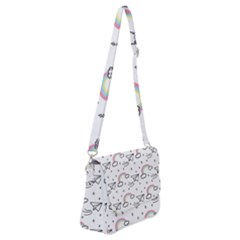 Cute Art Print Pattern Shoulder Bag With Back Zipper