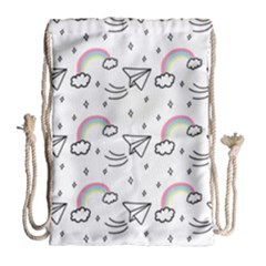 Cute Art Print Pattern Drawstring Bag (large)