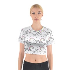 Cute Art Print Pattern Cotton Crop Top