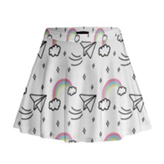 Cute Art Print Pattern Mini Flare Skirt