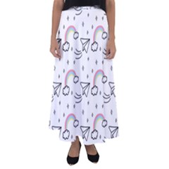 Cute Art Print Pattern Flared Maxi Skirt