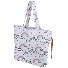 Cute Art Print Pattern Drawstring Tote Bag