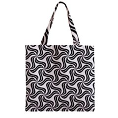 Soft Pattern Repeat Monochrome Zipper Grocery Tote Bag