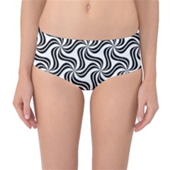 Soft Pattern Repeat Monochrome Mid-waist Bikini Bottoms