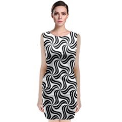 Soft Pattern Repeat Monochrome Sleeveless Velvet Midi Dress by Ravend