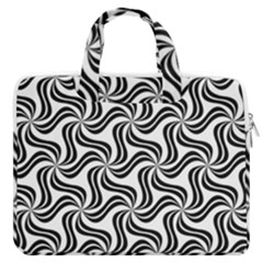 Soft Pattern Repeat Monochrome Macbook Pro 16  Double Pocket Laptop Bag  by Ravend