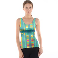Checkerboard Squares Abstract Art Women s Basic Tank Top