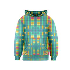 Checkerboard Squares Abstract Art Kids  Pullover Hoodie by Ravend