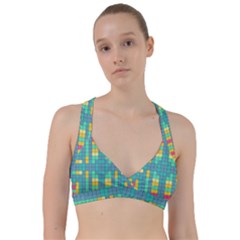 Checkerboard Squares Abstract Art Sweetheart Sports Bra